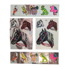 Vintage 80’s Foil Stickers Lot BJ and P-1 Toys & Horse T-Rex Car Gorilla Plane