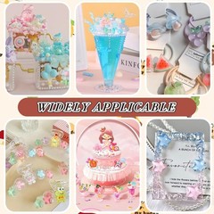60PCS Cute Slime Charms Mixed Flatback Resin Set,60 Styles Multicolor