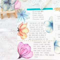 Large Flower Stickers – 30 Pcs Big 4″ Clear PET Floral Stickers for Ink