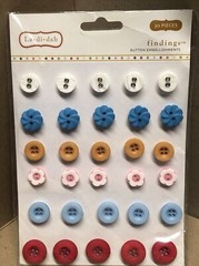 La Di Dah-Findings Bright – ADHESIVE BUTTONS-30PC SET-0337-Courtyard