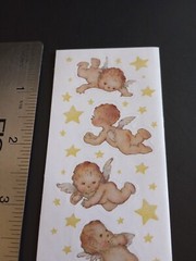 Vintage HALLMARK Mary Hamilton Christmas Nativity Angels Sticker Strip VTG RARE