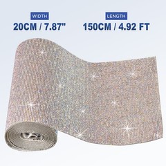Bling Rhinestone Sheet Self-Adhesive Sticker 7.87 Inch x 4.92 FT Colorful