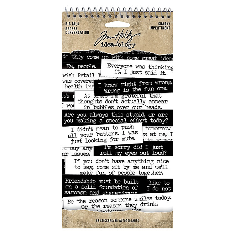 Tim Holtz ~ BIG TALK ~ Snarky ~ Idea-ology Word Stickers