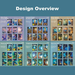 60PCS Twilight Forest Washi Stickers, Mystical Woodland Scenes for Journals, Scr