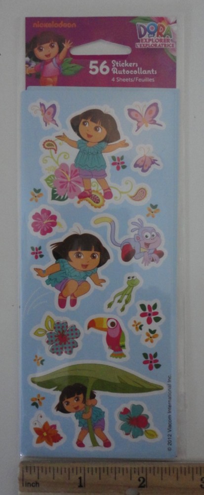 Vintage 2012 Nickelodeon Dora the Explorer Stickers New 4 Sheets 56 Stickers