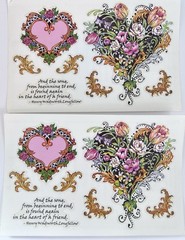 Vintage PSX Designs Stickers SET of 2 Sheets 4″X6″ Love/Heart/Floral NEW
