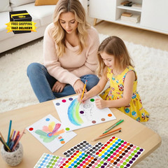1050 Pcs Dot Stickers 3/4 Inch Colored Dot Stickers 30 Color Circle Coding Label