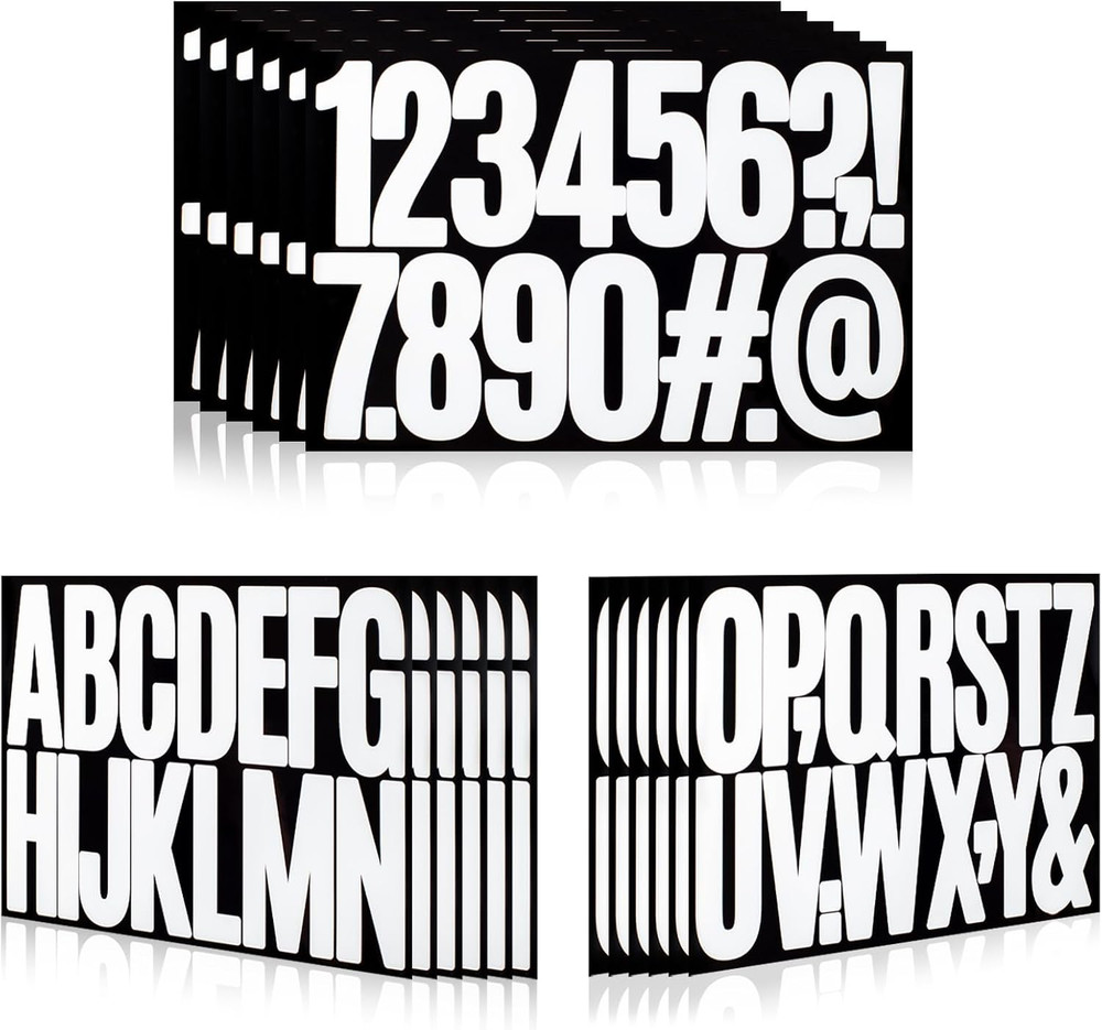 288 Pieces 18 Sheets Letter Stickers,Self Adhesive Vinyl Waterproof Mailbox Numb