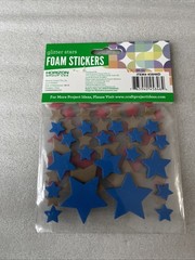 Horizon USA Glitter Star Foam Sticker Sticker Set NEW Red Gold Blue 57 pc