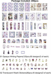 200PCS Vintage Scrapbooking Supplies Pack, Aesthetic Scrapbook Sticker Paper Art