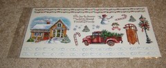 PSX Designs Sticker Sheet ~ Christmas Lights..Decorated House, Red Truck w/Tree.