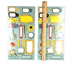 2 Pack Fall Autumn Themed Apples Leaves Scrapbooking Stickers Chipboard Tags