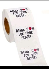 Set Of 2 Rolls Of 500 Stickers Each With The Thank You Logo