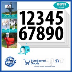 Self-Adhesive Number Stickers 100 PCS 4″ Black for Cabinets and Mailboxes