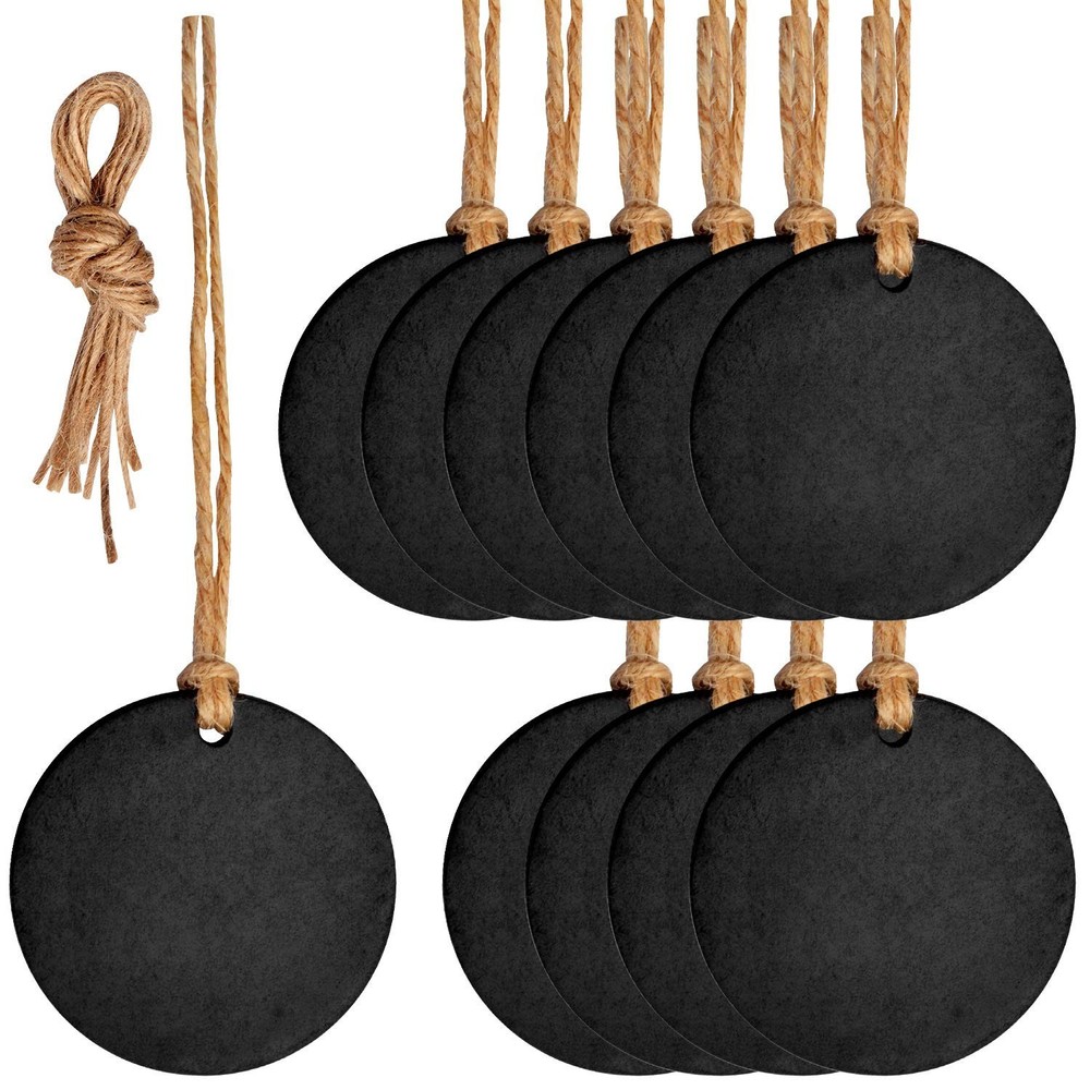 Blackboard Tags,10pcs 5cm Hanging Christmas Chalkboard Tags Mini Two-Sided Bl…