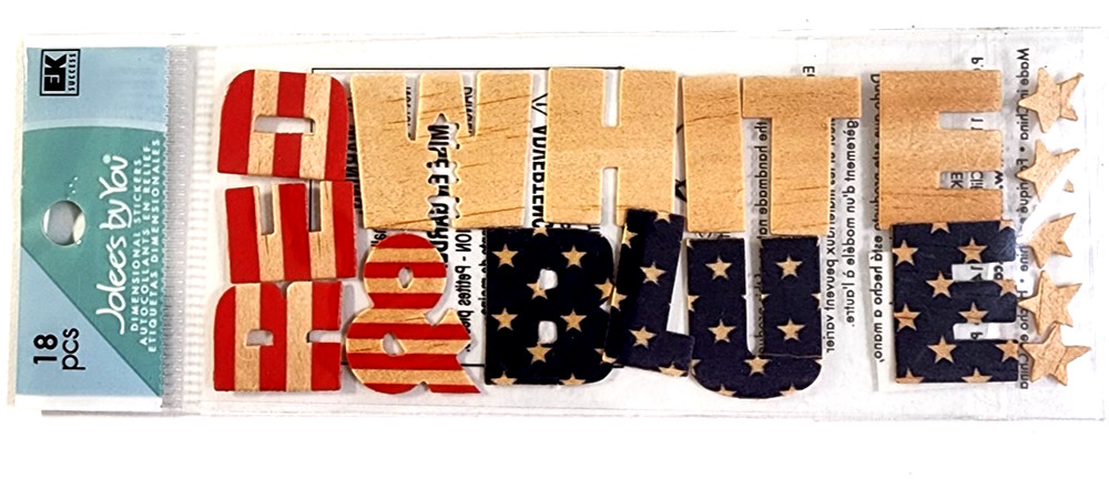 RARE Jolee’s By You 3D Stickers Patriotic America Red White Blue Stars & Stripes