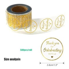 Gold Foil Thank You Stickers Thank You for Celebrating with Us Stickers 500