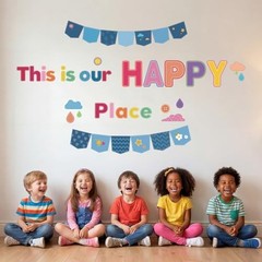 43 Pcs This is Our Happy Place Bulletin Board Set Welcome Back to School