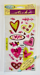 Shiny Hearts Love Arrows New Pack Scrapbook Stickers Sticko Cathy B Vellum