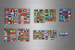 Set 252x sticker flag scrapbooking country collection stamp coins small world r4