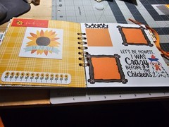 Hand Made Scrapbook chicken, farm and sunflower themed