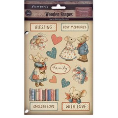 Stamperia Family A5 Wooden Colored Shapes