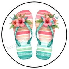 TROPICAL FLIP FLOPS ENVELOPE SEALS LABELS STICKERS PARTY FAVORS