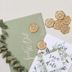 30 Pcs Olive Branch Style Wax Seal Stickers Self-Adhesive Wedding Invitation