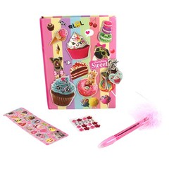 Scented Diary Set with 3D Stickers, Sweet Crush Design