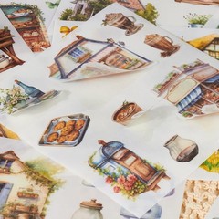 Garden Journal Stickers for Junk Journal Supplies, 50 Sheets Precut Watercolo…