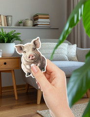 Pig Die Cut Vinyl Stickers Set Scrapbooking Laptop Waterbottle