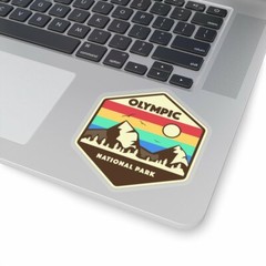 Olympic National Park Retro Sticker, National Park Sticker, National Park Gift,