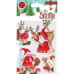 New Craft Consortium rubber Stamp WINTER MR & MRS SNOME GNOMES free USA ship