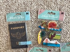 Jolee’s Asst. Scrapbook Embellishments-Passport, Baby, Tooth Fairy, California