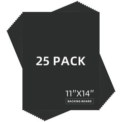25 PCS 11×14 Inch Black Uncut Mat Boards Acid Free Backing Art Prints Frame