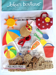 FREE SHIP Jolee FUN AT THE BEACH Scrapbook Dimensional Stickers TRAVEL VACATION