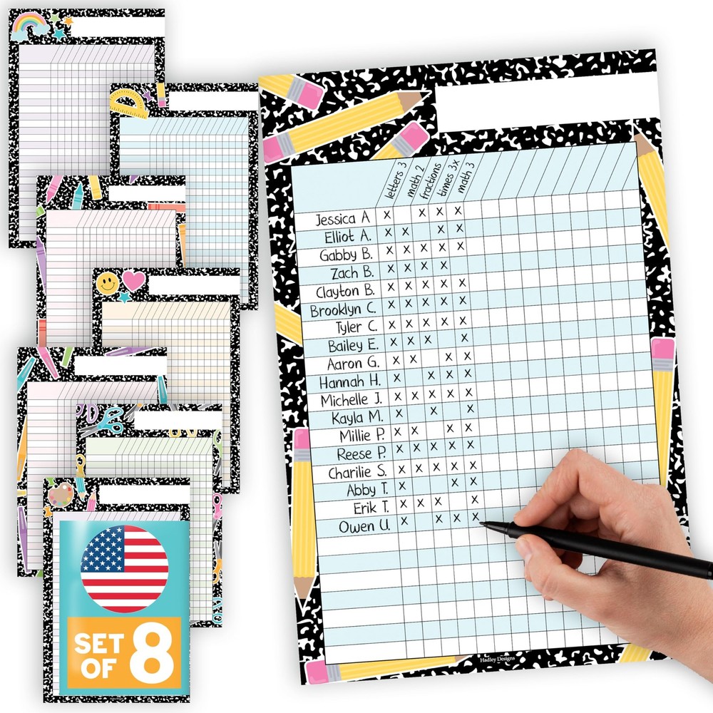 8 PCS 11×17 Inch Attendance Incentive Chart For Classroom Student Behavior