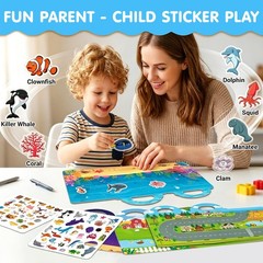 HOT FOX 6 Pack Reusable Sticker Book, Jelly Sticker Book for Kids, Suitable f…