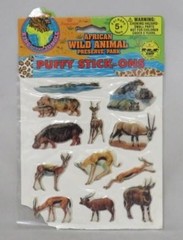 Imperial 1993 – African Wild Animal Preserve Park – Puffy Stick-Ons Set (SEALED)