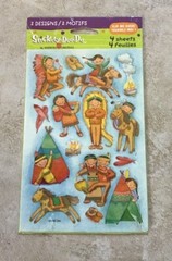 VINTAGE AMERICAN GREETINGS STICKETY DOO DA COWBOYS INDIANS 2 DESIGNS 4 SHEETS *