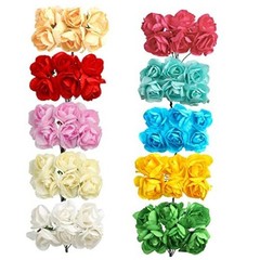120 PCS Mini Paper Flowers,30mm in Assorted Colors Artificial Multi Color