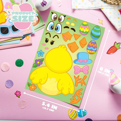 36 PCS Easter Make a Face Animal Stickers, Egg Bunny Chick Party Favors for Kids