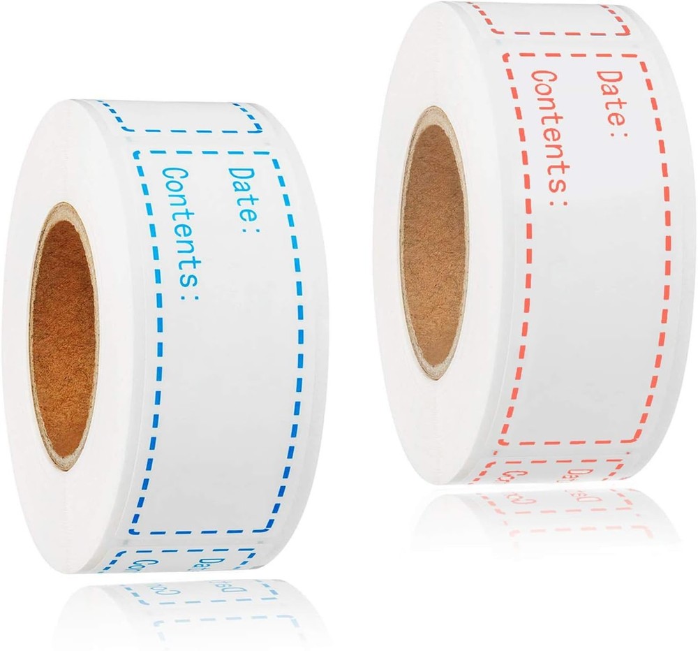 300pcs Removable Freezer Labels, Yoget 1 x 3 Inch Food 1×3», Red & Blue