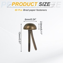 80pcs 6x13mm Bronze Dots Paper Clips