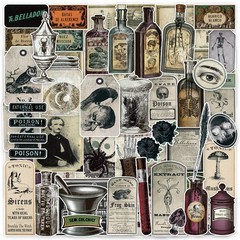 106 Pcs Potion Labels Stickers, Apothecary Sticker Dark Aesthetic Wine Bottle…