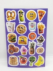 Themed Stickers Funny Foods Emoji Single Sheet