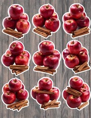 Cinnamon Apples Die Cut Vinyl Stickers Scrapbooking Laptop Waterbottle