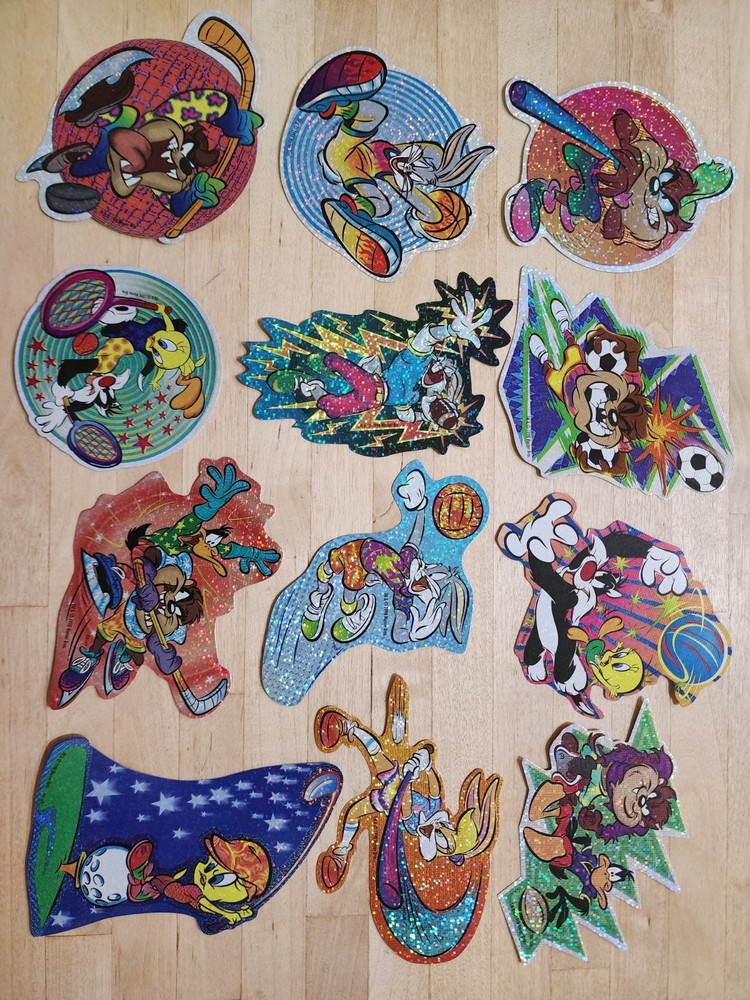 Vintage 1998 Looney Tunes Sports Prism Stickers – Complete Lot