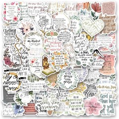 100Pcs Bible Sticker,Aesthetic Stickers,Vinyl Waterproof Bible Stickers,for Wate