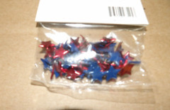 4 Packages Daisy Kingdom Red and Navy 1/2″ Stars Aluminum 200 Brads No Sew